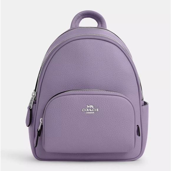 NWT COACH Mini Court Purple Backpack CR264 in Refined Pebble Leather MSRP$398 - Picture 1 of 6